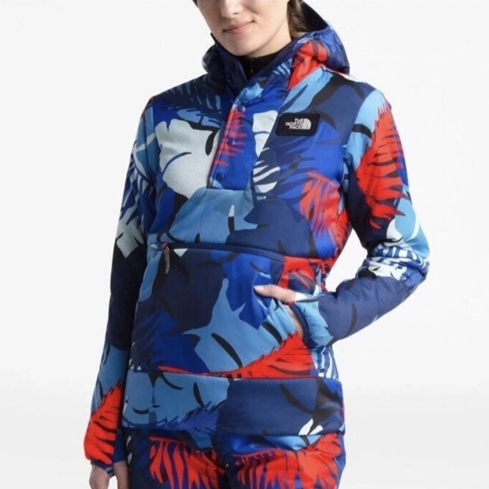 The North Face Fallback Hoodie Blue‎ Hawaii Palm  Hoodie Jacket Coat S